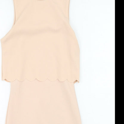 New Look Womens Pink  Polyester Bodycon  Size 10  Round Neck