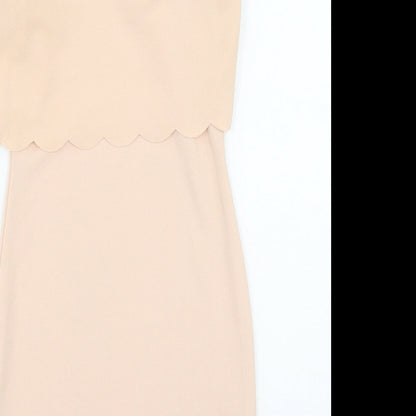 New Look Womens Pink  Polyester Bodycon  Size 10  Round Neck