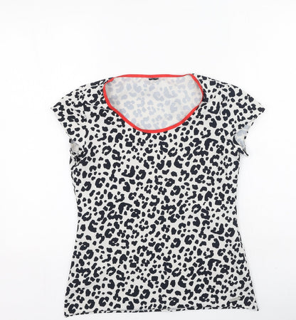 Womens UK Size S Preworn Black Basic T-Shirt