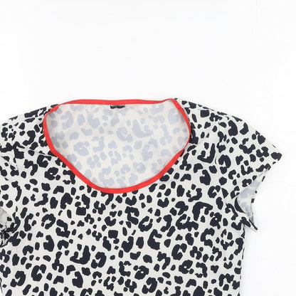 Womens UK Size S Preworn Black Basic T-Shirt