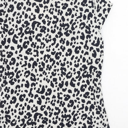 Womens UK Size S Preworn Black Basic T-Shirt