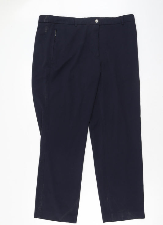 Womens UK Size 18 Marks and Spencer Regular Fit  Blue Trousers