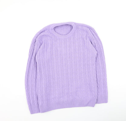 Womens UK Size S Pure & Natural Purple Pullover Jumper