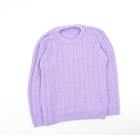 Womens UK Size S Pure & Natural Purple Pullover Jumper