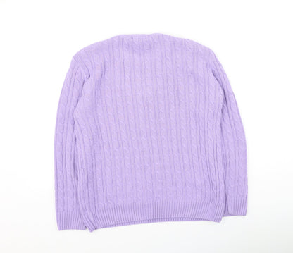Womens UK Size S Pure & Natural Purple Pullover Jumper