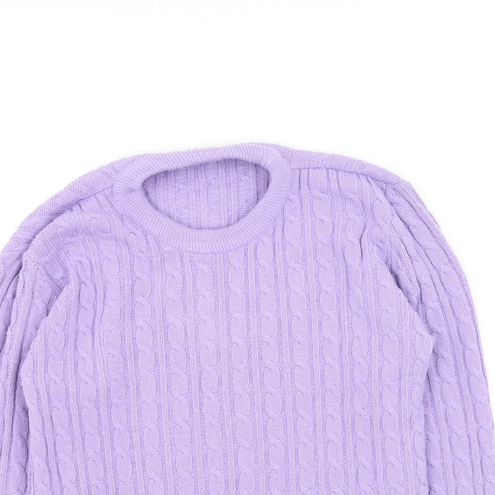 Womens UK Size S Pure & Natural Purple Pullover Jumper