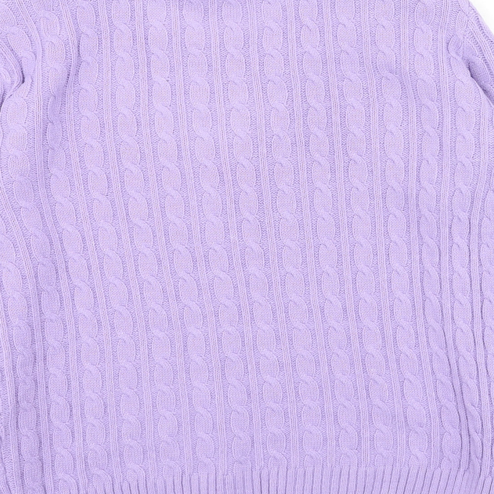 Womens UK Size S Pure & Natural Purple Pullover Jumper
