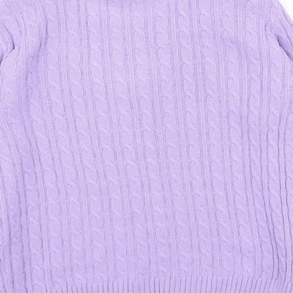 Womens UK Size S Pure & Natural Purple Pullover Jumper
