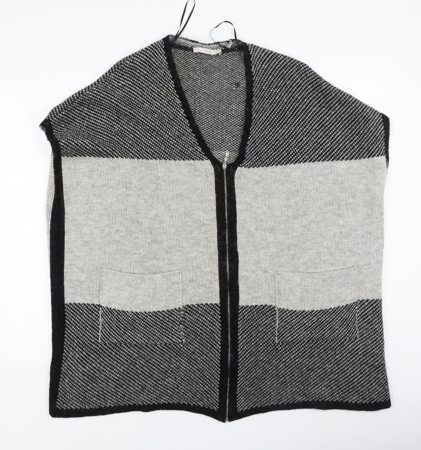 George  Womens Multicoloured Round Neck  Acrylic Full Zip Jumper Size M