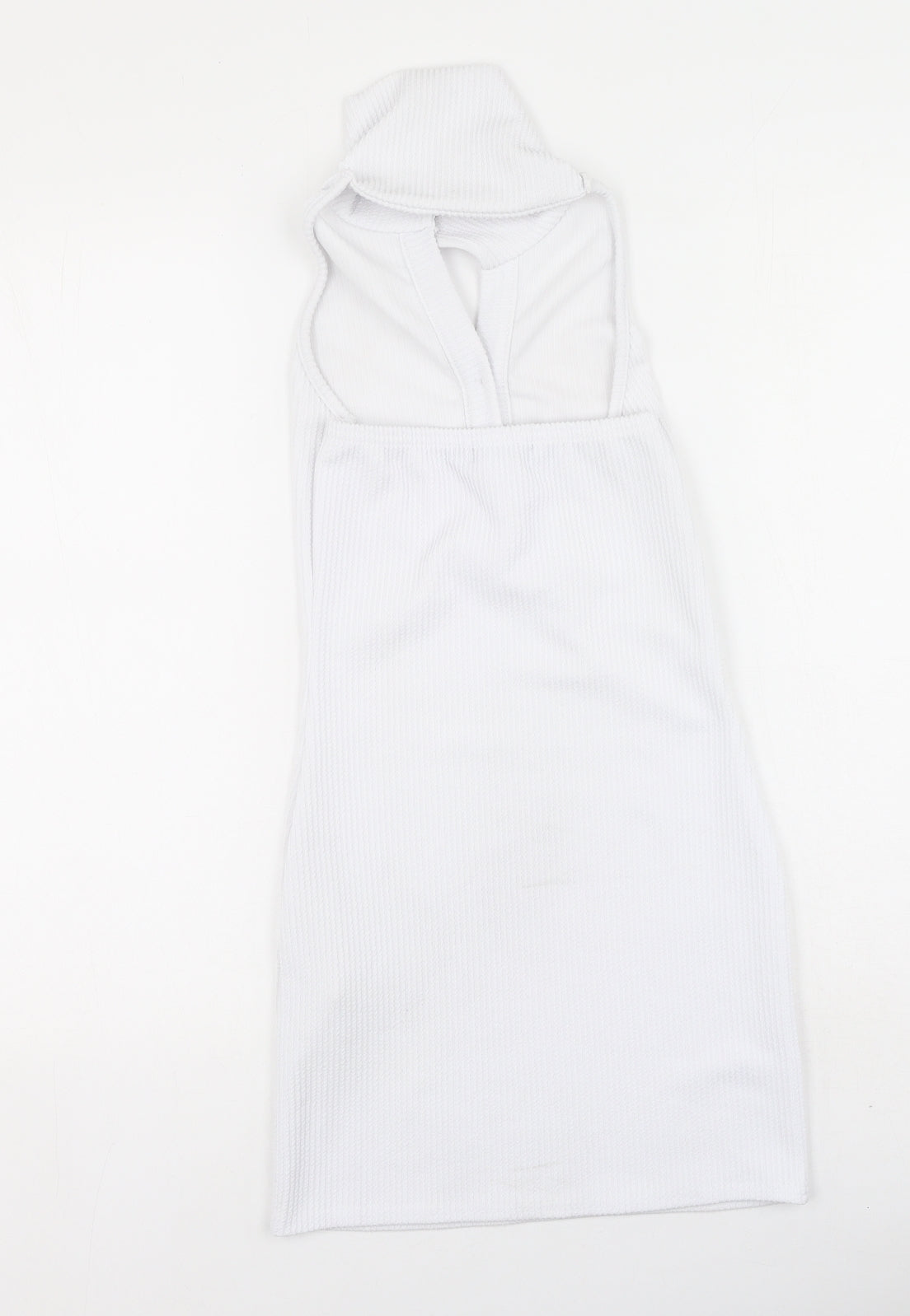 PRETTYLITTLETHING Womens White  Polyester Bodycon  Size 8  Collared