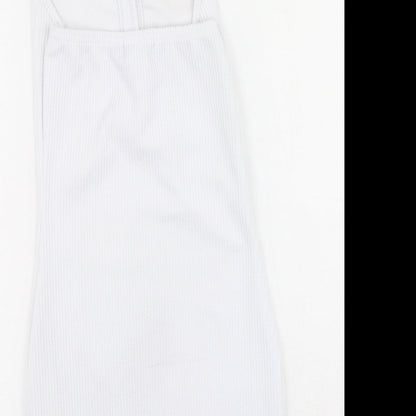 PRETTYLITTLETHING Womens White  Polyester Bodycon  Size 8  Collared