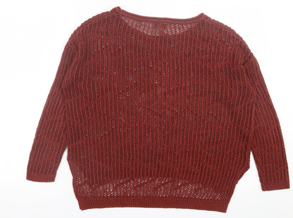 Womens UK Size S Papaya Brown Pullover Jumper