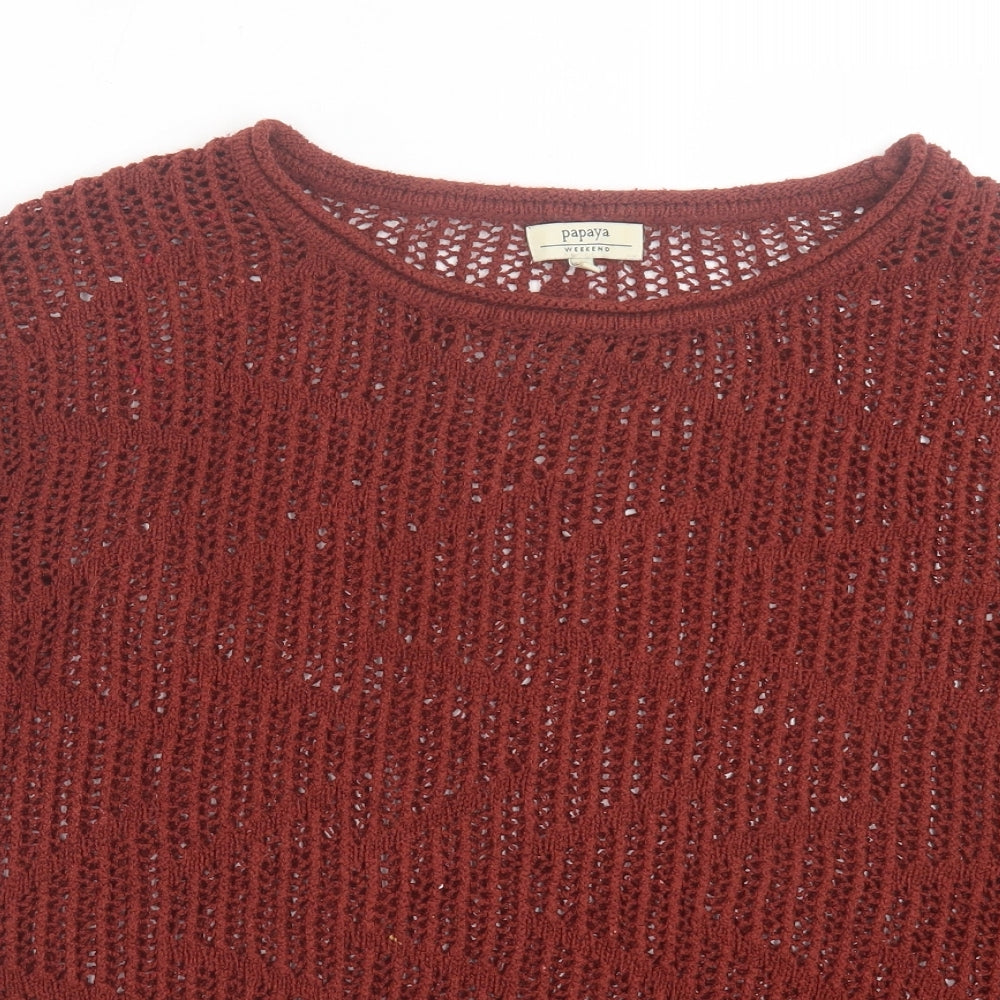 Womens UK Size S Papaya Brown Pullover Jumper