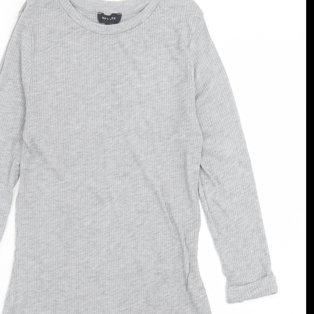 New Look Womens Grey  Polyester A-Line  Size 12  Crew Neck Pullover
