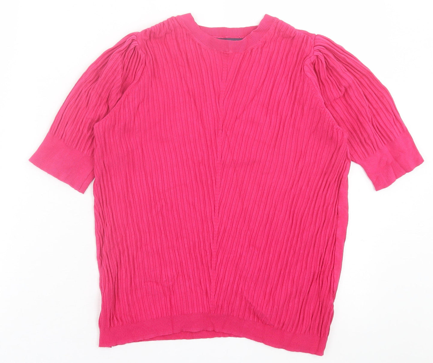 Womens UK Size 14 Marks and Spencer Pink Basic T-Shirt