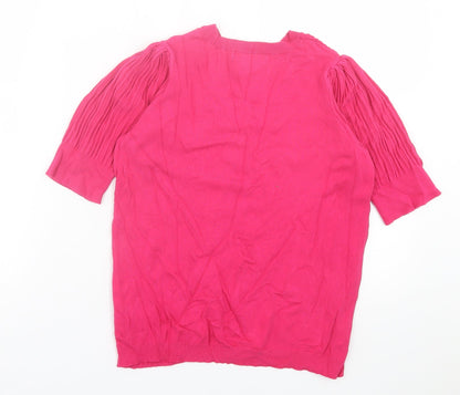 Womens UK Size 14 Marks and Spencer Pink Basic T-Shirt