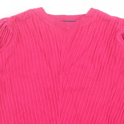 Womens UK Size 14 Marks and Spencer Pink Basic T-Shirt