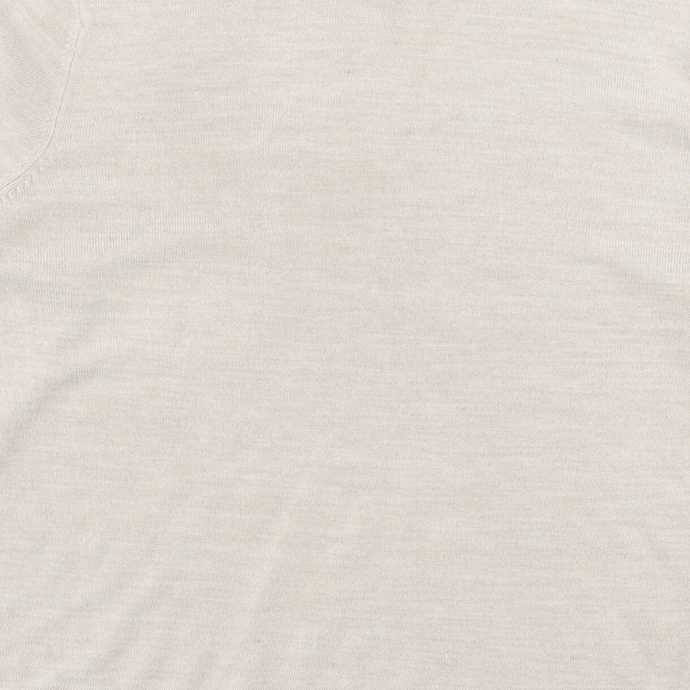 Easy Mens Brown Crew Neck  Acrylic Pullover Jumper Size L