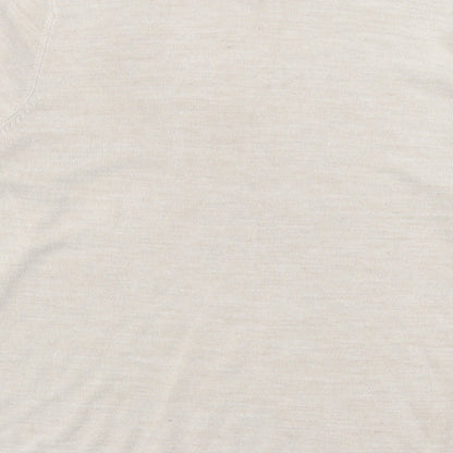 Easy Mens Brown Crew Neck  Acrylic Pullover Jumper Size L