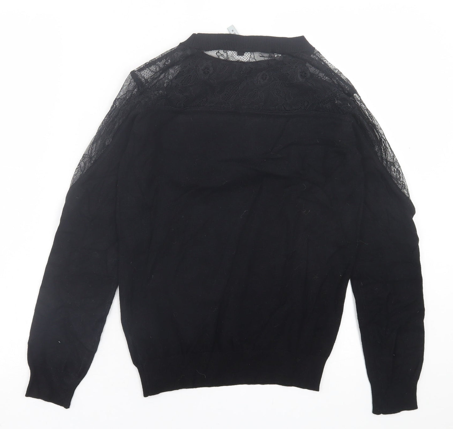 Intuition Womens Black Crew Neck  Viscose Pullover Jumper Size 8