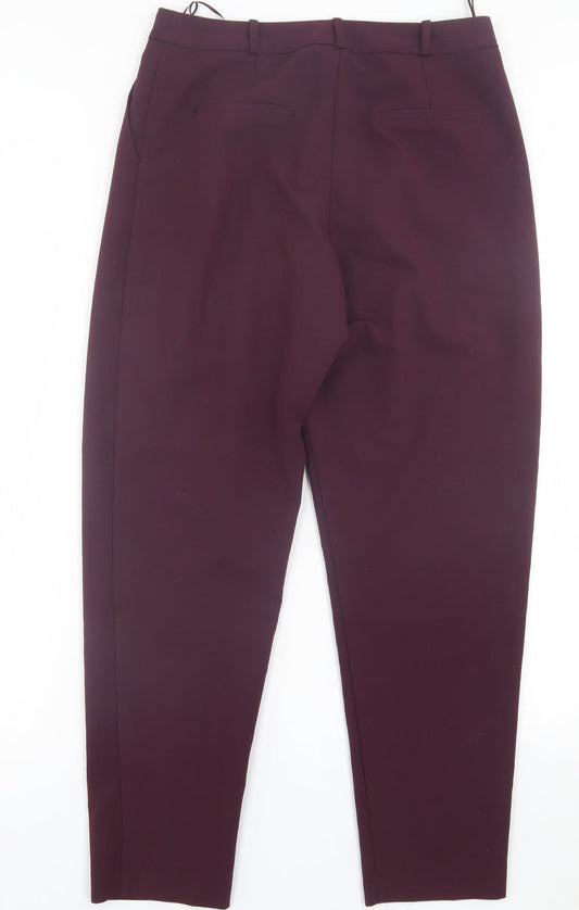 Womens UK Size 10 Oasis Regular Fit  Purple Trousers