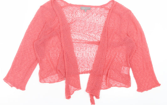 First Avenue Womens Pink V-Neck  Acrylic Cardigan Jumper Size L