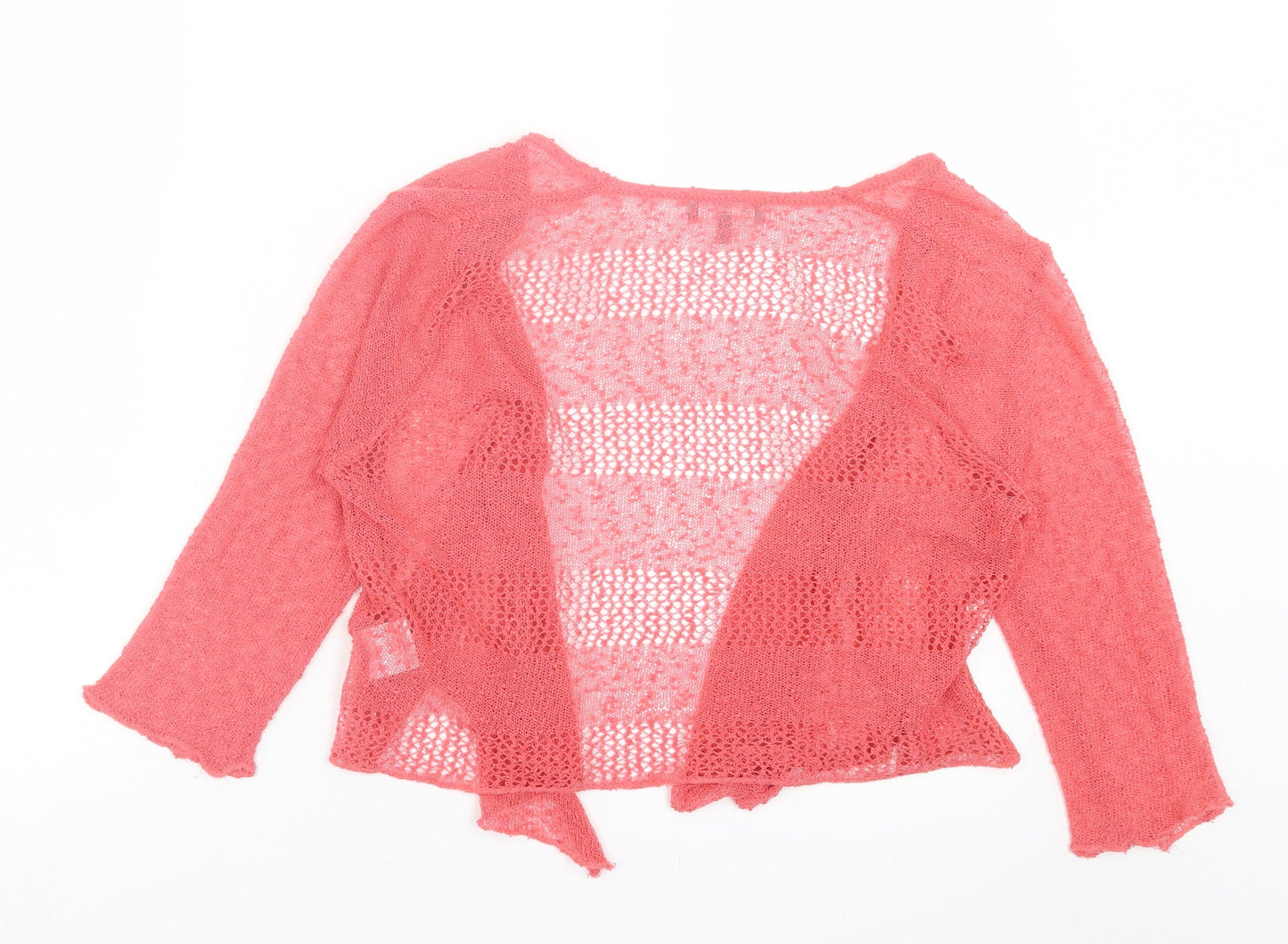 First Avenue Womens Pink V-Neck  Acrylic Cardigan Jumper Size L