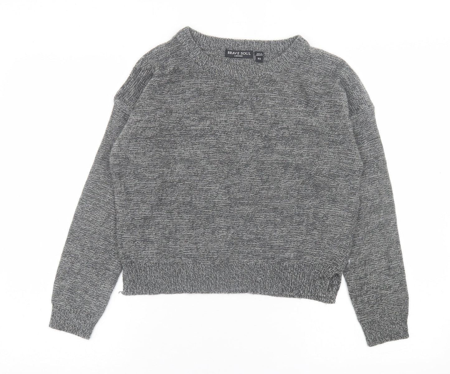 Womens UK Size XS Brave Soul Grey Pullover Jumper
