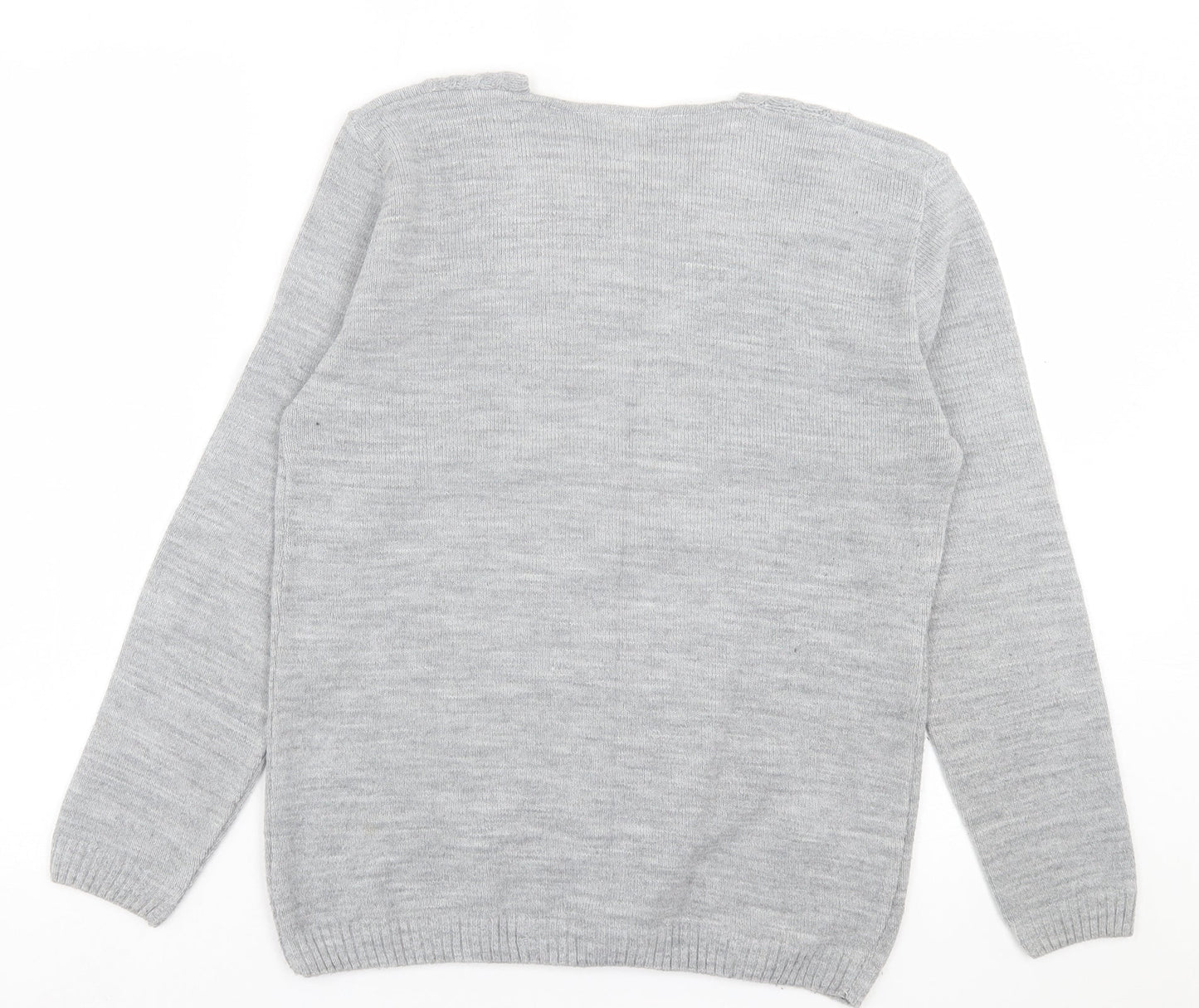 Preworn Womens Grey Crew Neck  Acrylic Pullover Jumper Size S