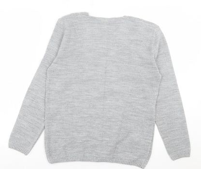 Preworn Womens Grey Crew Neck  Acrylic Pullover Jumper Size S