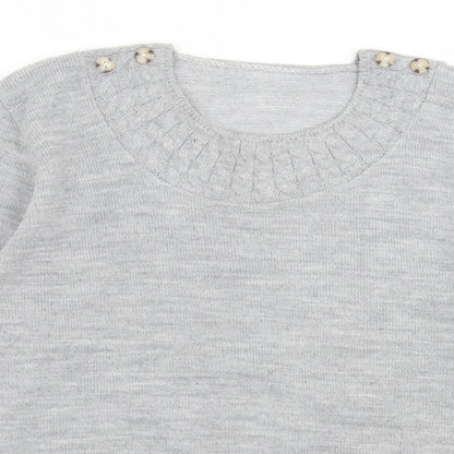 Preworn Womens Grey Crew Neck  Acrylic Pullover Jumper Size S