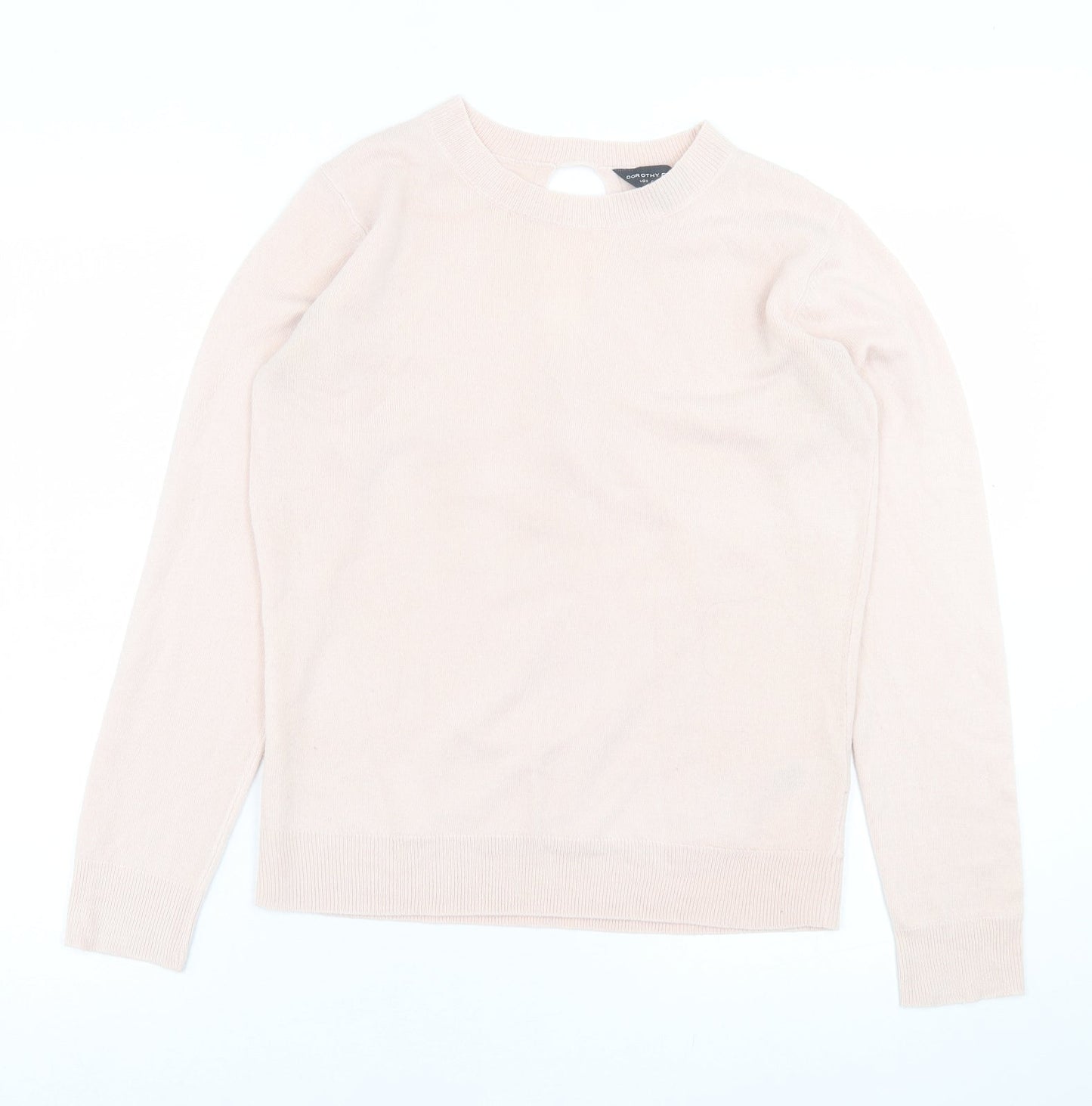 Dorothy Perkins Womens Pink Crew Neck  Acrylic Pullover Jumper Size 10