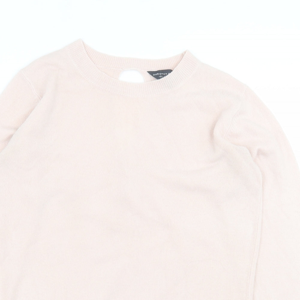 Dorothy Perkins Womens Pink Crew Neck  Acrylic Pullover Jumper Size 10