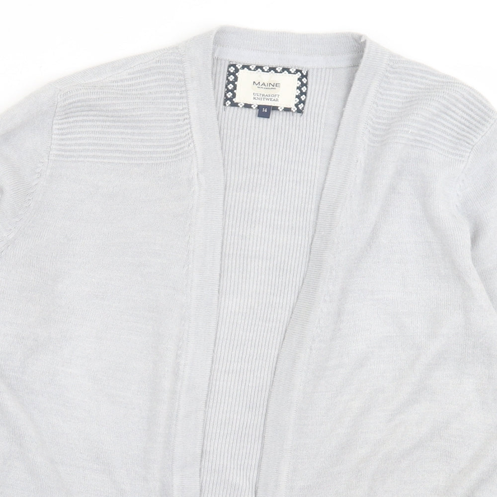 Womens UK Size 14 Maine Grey Cardigan Jumper