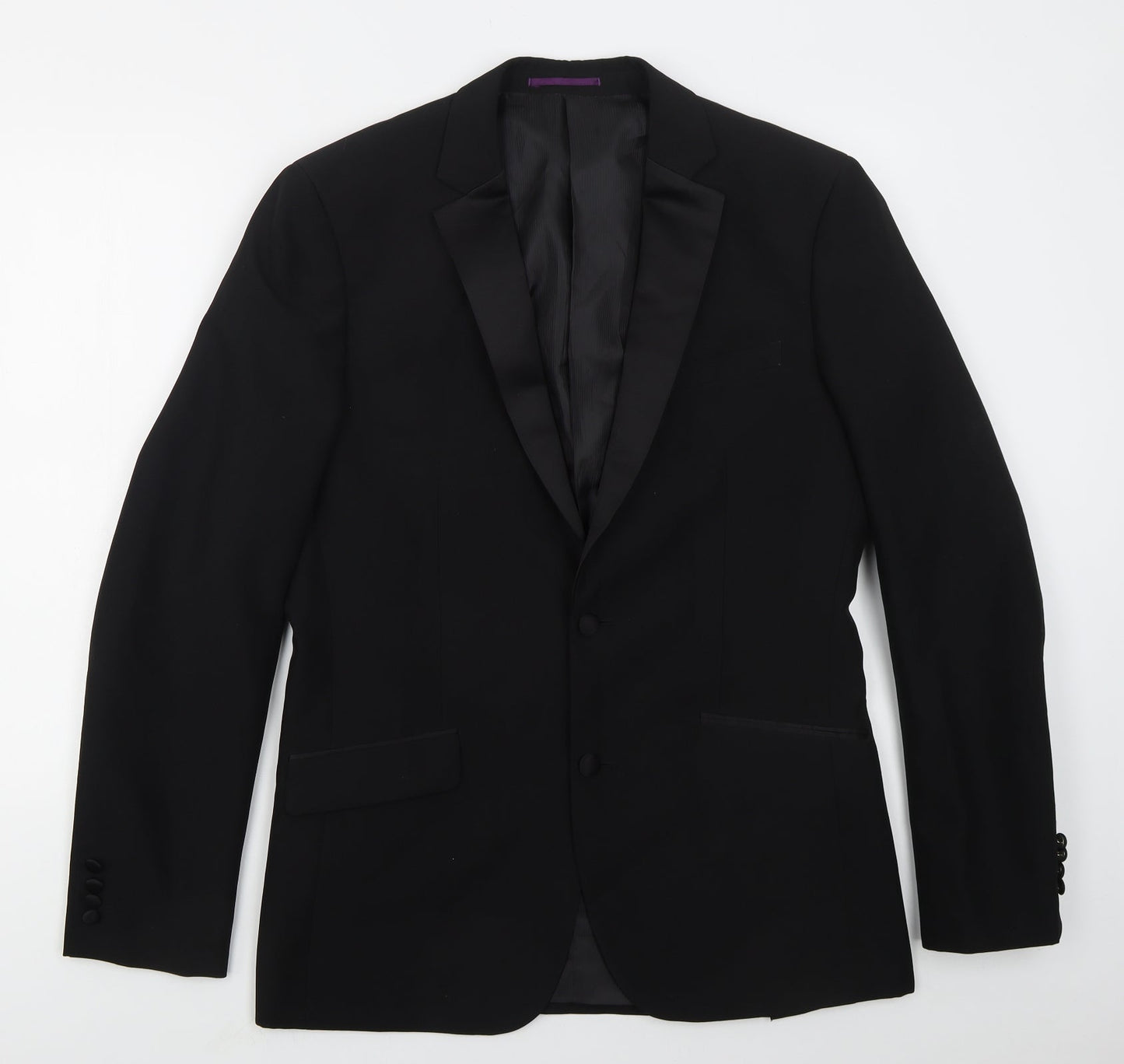 Mens UK Size 38 Charlton Gray Regular Black Suit Jacket
