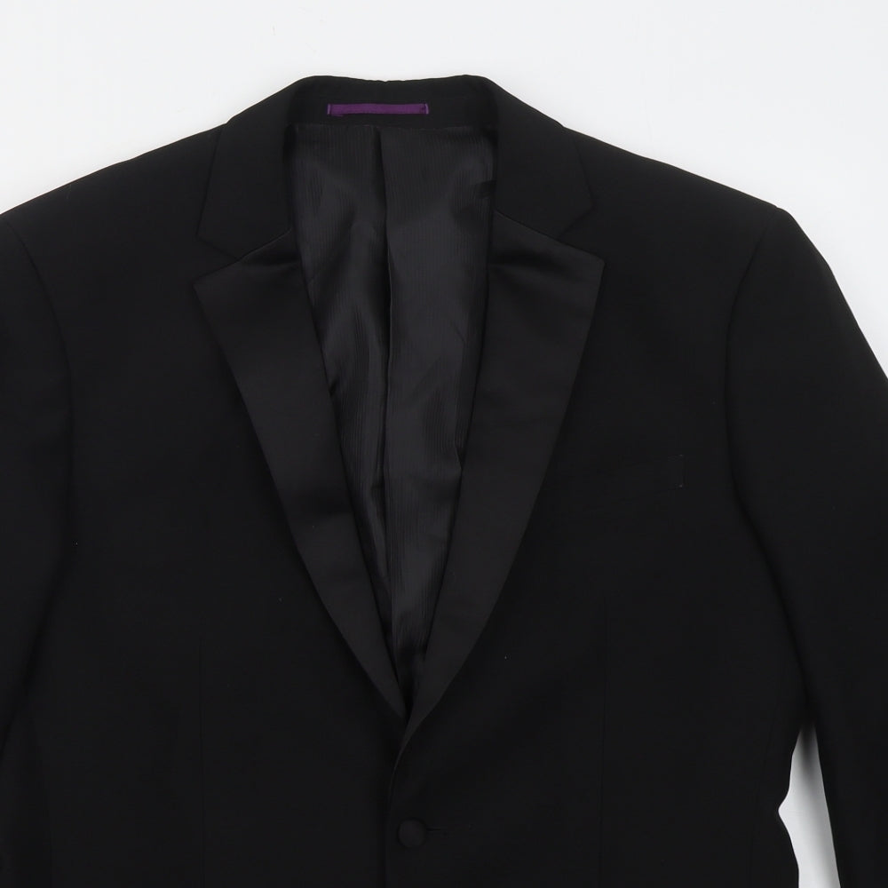Mens UK Size 38 Charlton Gray Regular Black Suit Jacket