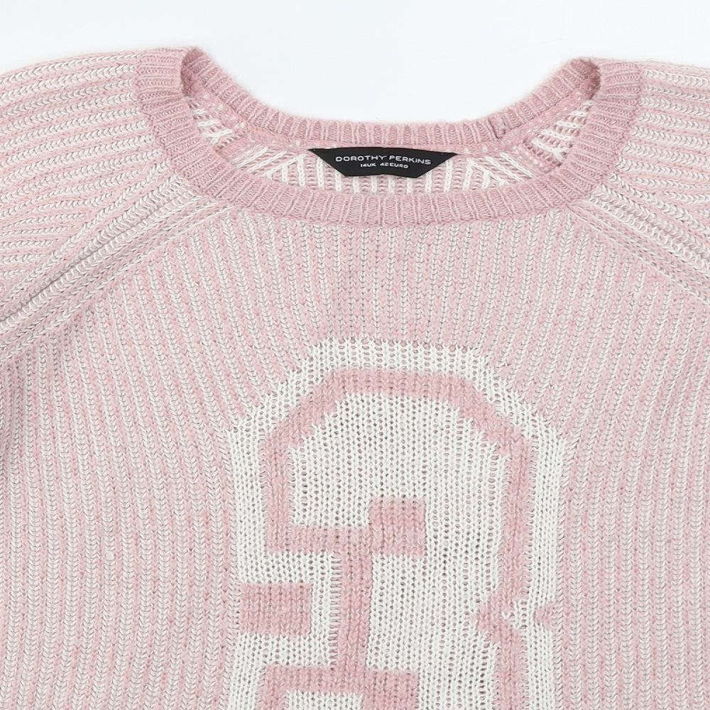Womens UK Size 14 Dorothy Perkins Pink Pullover Jumper
