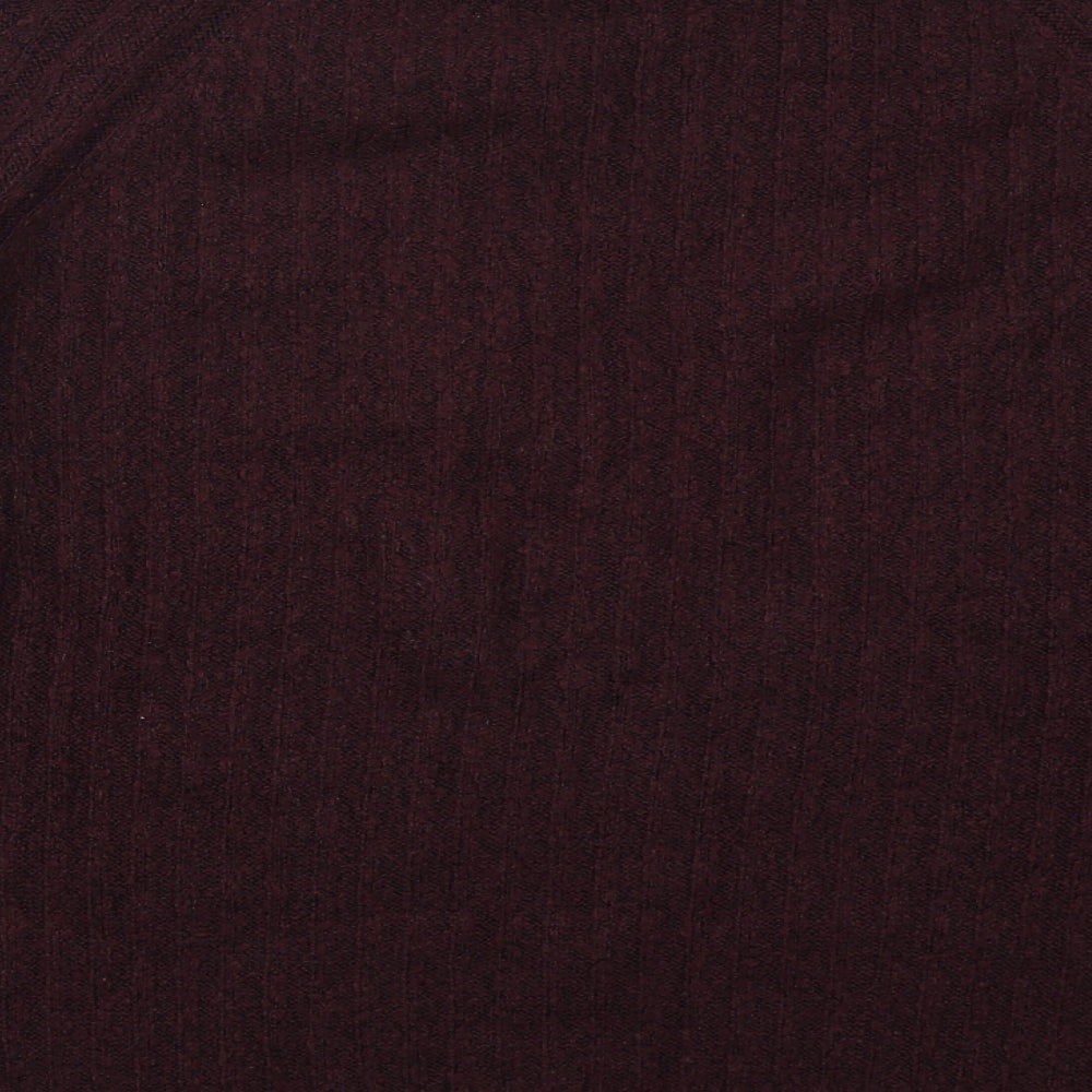 Pull & Bear Womens Purple Crew Neck  Acrylic Pullover Jumper Size M