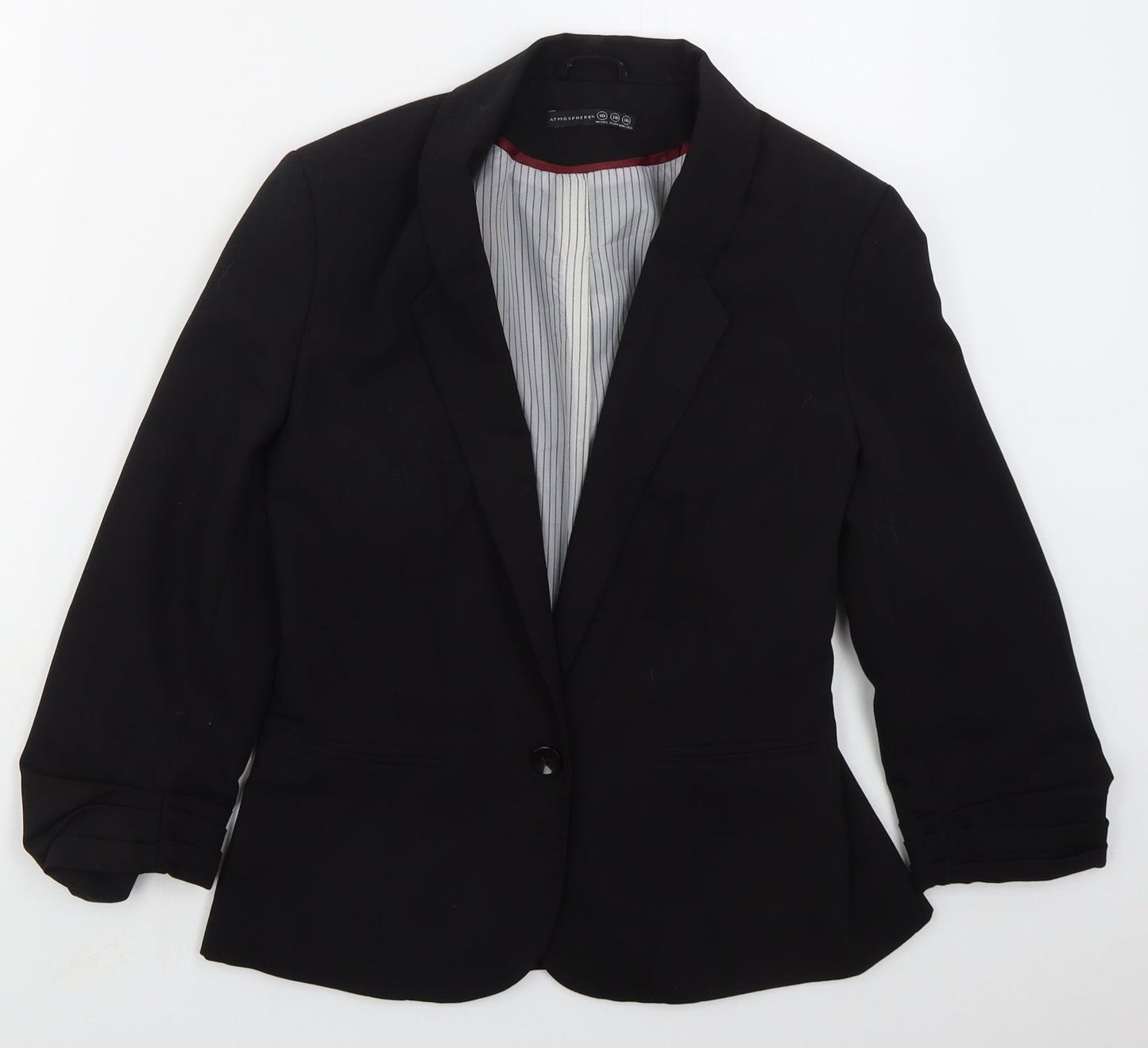 Atmosphere Womens Black  Polyester Jacket Suit Jacket Size 10