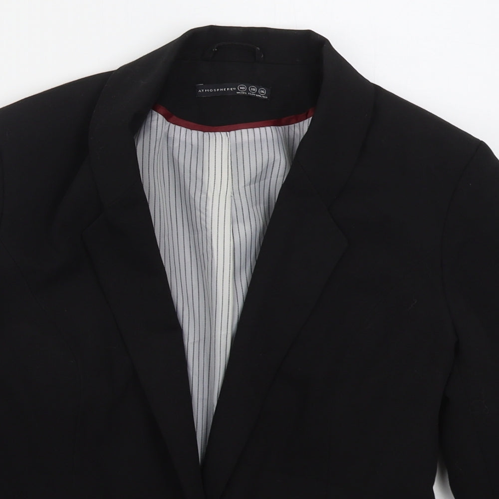 Atmosphere Womens Black  Polyester Jacket Suit Jacket Size 10