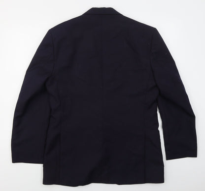 Turner Virr & Co Mens Blue  Polyester Jacket Suit Jacket Size 40