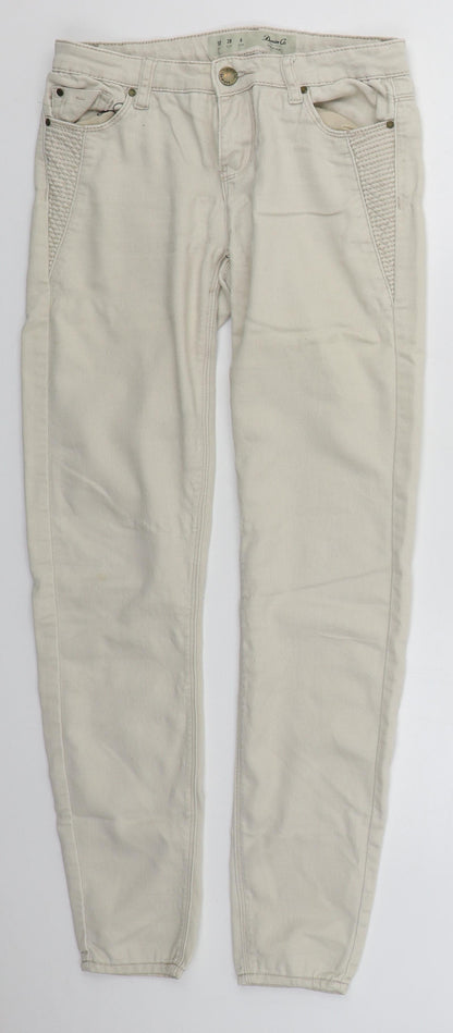 Denim Co Womens Beige  Cotton Skinny Jeans Size 10 L29 in Regular Button