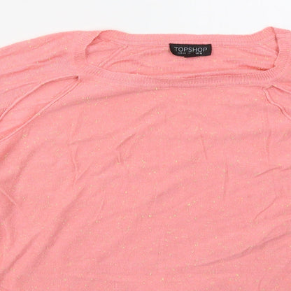 Womens UK Size 16 Topshop Pink Pullover Jumper