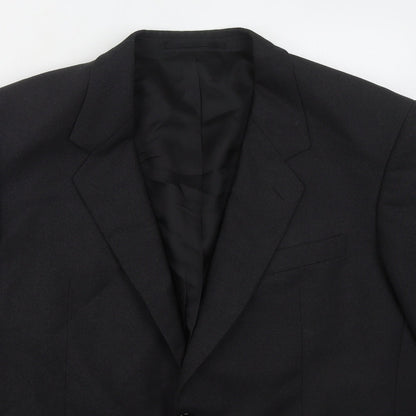 Alpha & Plus Mens Grey  Acetate Jacket Suit Jacket Size 46