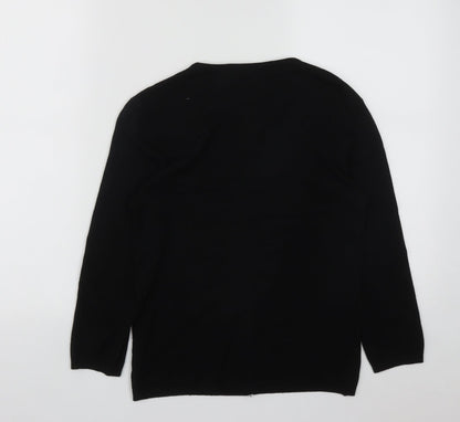 Oakland Mills Womens Black Round Neck  Viscose Cardigan Jumper Size S