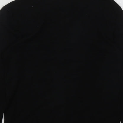 Oakland Mills Womens Black Round Neck  Viscose Cardigan Jumper Size S