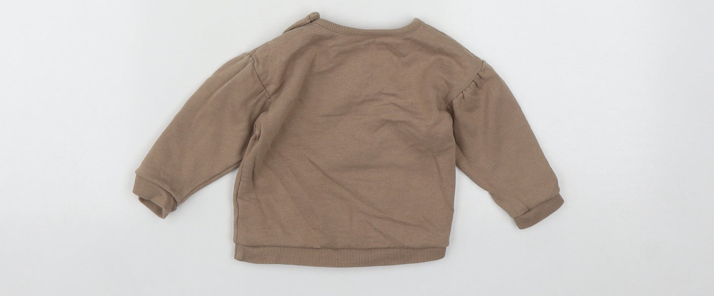 George Girls Brown  Cotton Pullover Jumper Size 6-9 Months  Snap - Disney Dumbo