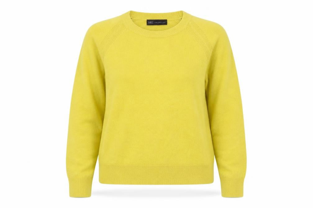 Womens UK Size 12 Marks and Spencer Yellow Pullover Jumper