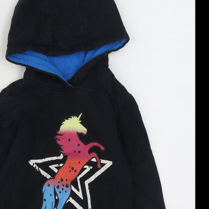 BPC Girls Black  100% Cotton Pullover Hoodie Size 6-7 Years  Pullover