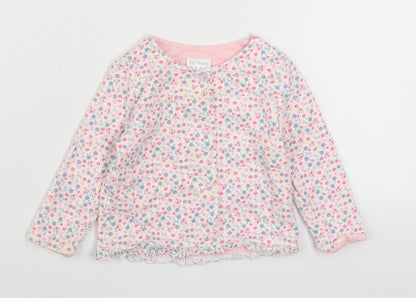 F&F Girls Multicoloured Floral 100% Cotton Cardigan Jumper Size 3-6 Months  Button